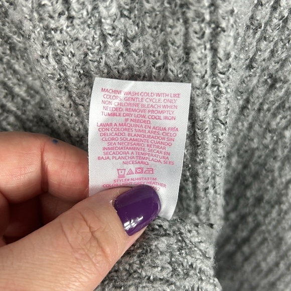 NWOT NOBO Heather Grey Ribbed  Pull Over Knit Sweater - Picture 6 of 6